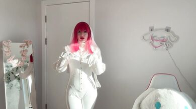 WHITE LATEX MAKIMA NUN Cosplay