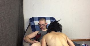 Expressive amateur MILF dominated by a creepy guy