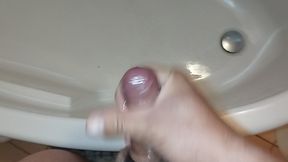 small penis, masturbation, orgasm, bathroom, erect cock, Polish, fat man,