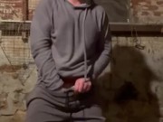 Quick pants piss in basement