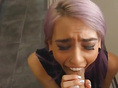 petite whore gets a chubby johnson in a kitchen