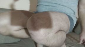 Naked, muscular, hairy legs and feet