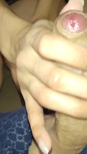 Unforgettable moment from "Do you like beautiful hands, a cock, and cum on your hands? You'll appreciate it!"