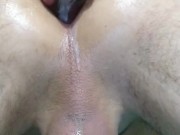 Cucumber failed anal creampie