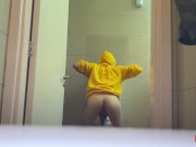 CAUGHT CRUISING IN PUBLIC BATHROOM Smooth Bottom Ab Coxx - RISKY