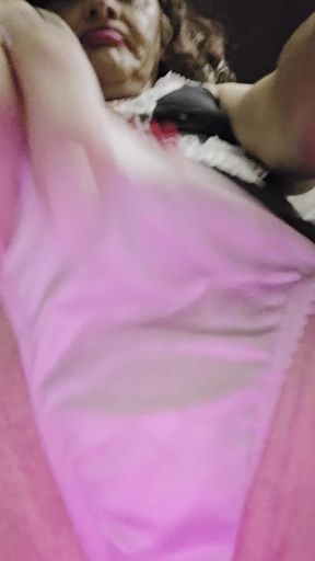 It's Gay Sissy April Playing with Myself in Panties and My Maid Outfit