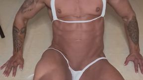 Ab work in a tiny bikini to bottomless