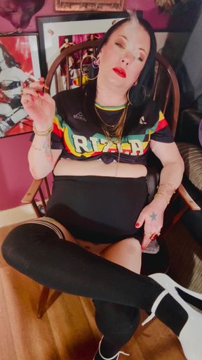 A British Tart Tina Snua Chain Smokes 2 Chinese Cigarettes With Match Light Up - Drifting Smoking OMI OME Snap Inhales