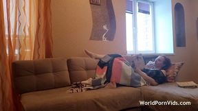 A Redhead Lady Is Reading a Romance and Getting Horny Minute by Minute.