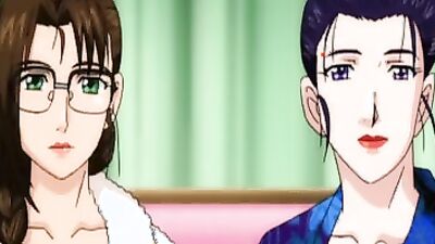 Lesbian lezzies get naughty in an anime porn clip