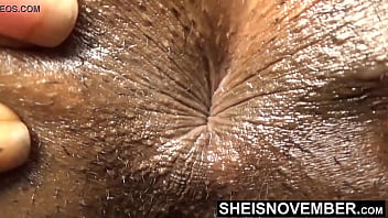 HD I'm Spreading Open My Tight Shaved Pussy And Big Ass Sphincter While Completely Nude &mdash;  While Wiggling And Shaking Sexy Hips Closeup &mdash;  Skinny Hot Black Whore Sheisnovember Is Erotically Poking Out Huge Butt On The Couch By Msnovember