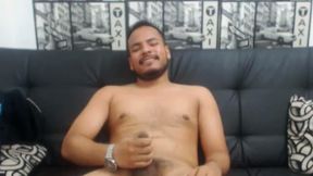 Chubby Latino Studio Performer Jerking Off