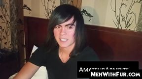 MenWithFur.com - Cute little twink jerks his never shaved prick solo