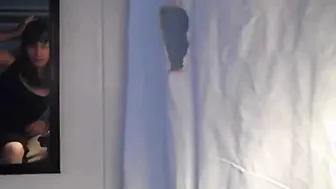 Amateur Crossdresser Gives Gloryhole Blowjob to Australian Guy