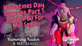 Valentine's Day Surprise Part 1: Double BJ For Mr. Sensei