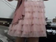 Crossdresser wearing a princess dress