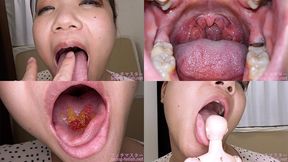 Mei Housho - Showing inside cute girl's mouth, chewing gummy candys, sucking fingers, licking and sucking human doll, and chewing dried sardines mout-111 - wmv 1080p