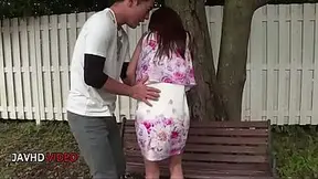 Mature Japanese goddess Miu Suzuha gives a sensual outdoor sucking performance.