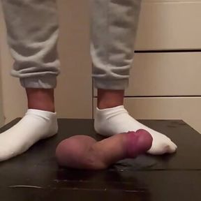 Cock Trample and Ballbusting with My White Ankle Socks