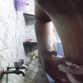 Chubby yummy Mallu Indian boy bathing and masturbating with soap