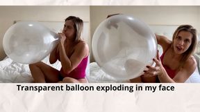 Transparent balloon exploding in my face