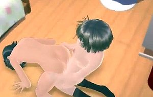 Sexy 3d hentai girl gives blowjob to a futanari