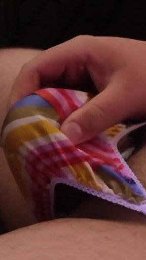 Little Satin Thong Play & Cock Ring Cum