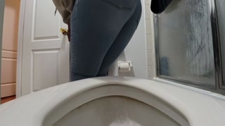 How Long can I hold it While looking at the Toilet PART 17: Squirming in Jean
