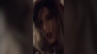 Watch this hot and horny crossdresser give a hot handjob and blowjob to a lucky guy
