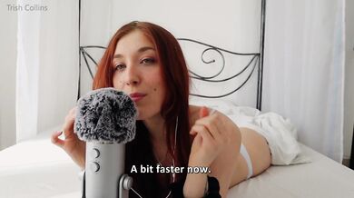 French girl moans under dirty talk ASMR while fingering her thick curves raw