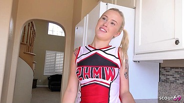 Pigtails Cheerleader Teen Layla Love with Round Ass get Fucked by Step-Dad
