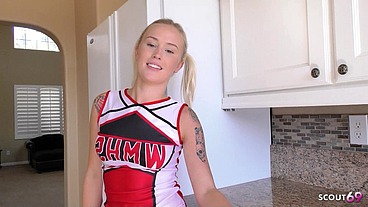 Pigtails Cheerleader Teen Layla Love with Round Ass get Fucked by Step-Dad