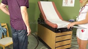 naughty nurse, charli shay, sucks patient s cock for semen sample charlishay.com long version with cumshot red
