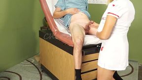 naughty nurse, charli shay, sucks patient s cock for semen sample charlishay.com long version with cumshot red