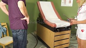 naughty nurse, charli shay, sucks patient s cock for semen sample charlishay.com long version with cumshot red