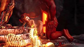 Inferno. Hot sex in hell. Devil fucks hard a young sexy slave