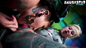 Tattooed hippie chick gets her ass licked and pounded by alt pornstar