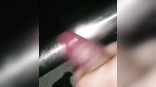 MASTURBATION MAYHEM One Guys Epic Handjob Leaves Me Spooting a Epicstream of Jizz on the Shiny Steel Rail!