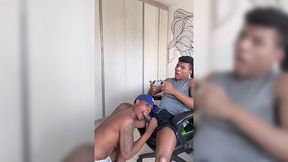 Hunky Gamer Puts Away the Controller To Let His Horny Skinny Brazilian BF Suck & Ride His BBC