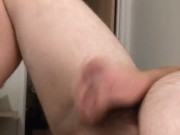 Quick cum before work - HUGE cumshot & LOUD moaning