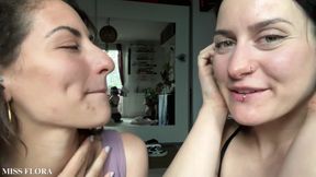 Lesbian Tongue Kissing Making Out with Tula Vida