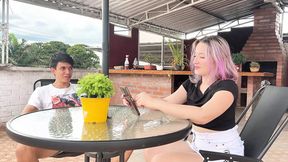 Stepbrother's erection leads to intimate family encounter