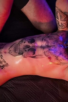 Camilo Brown Giving an Intense Oil Handjob to Hot Tattooed Twink Inked Mike