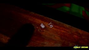 jerking my big uncut cock in the cabin in the woods cumshot - camilo brown