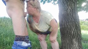 Blowjob and Sex in a Park