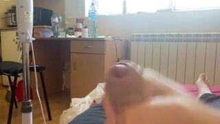 Masturbating my Penis and cumming on the bed