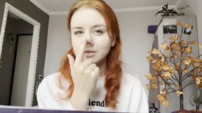 Cleaning my nose with toilet paper!