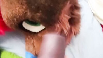 Cum on fursuit until completely covered