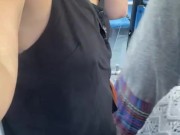Milf Risky Fingered in Public Bus. Outdoor Amateur