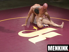 Ripped Mitch Vaughn takes down Beau Reed in naked wrestling